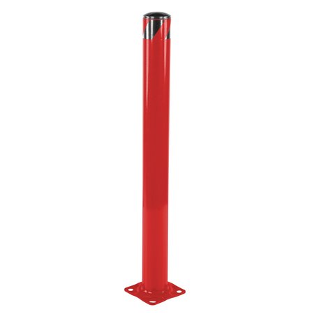 VESTIL STEEL PIPE SAFETY BOLLARD 48"X4.5" RED BOL-48-4.5-RED